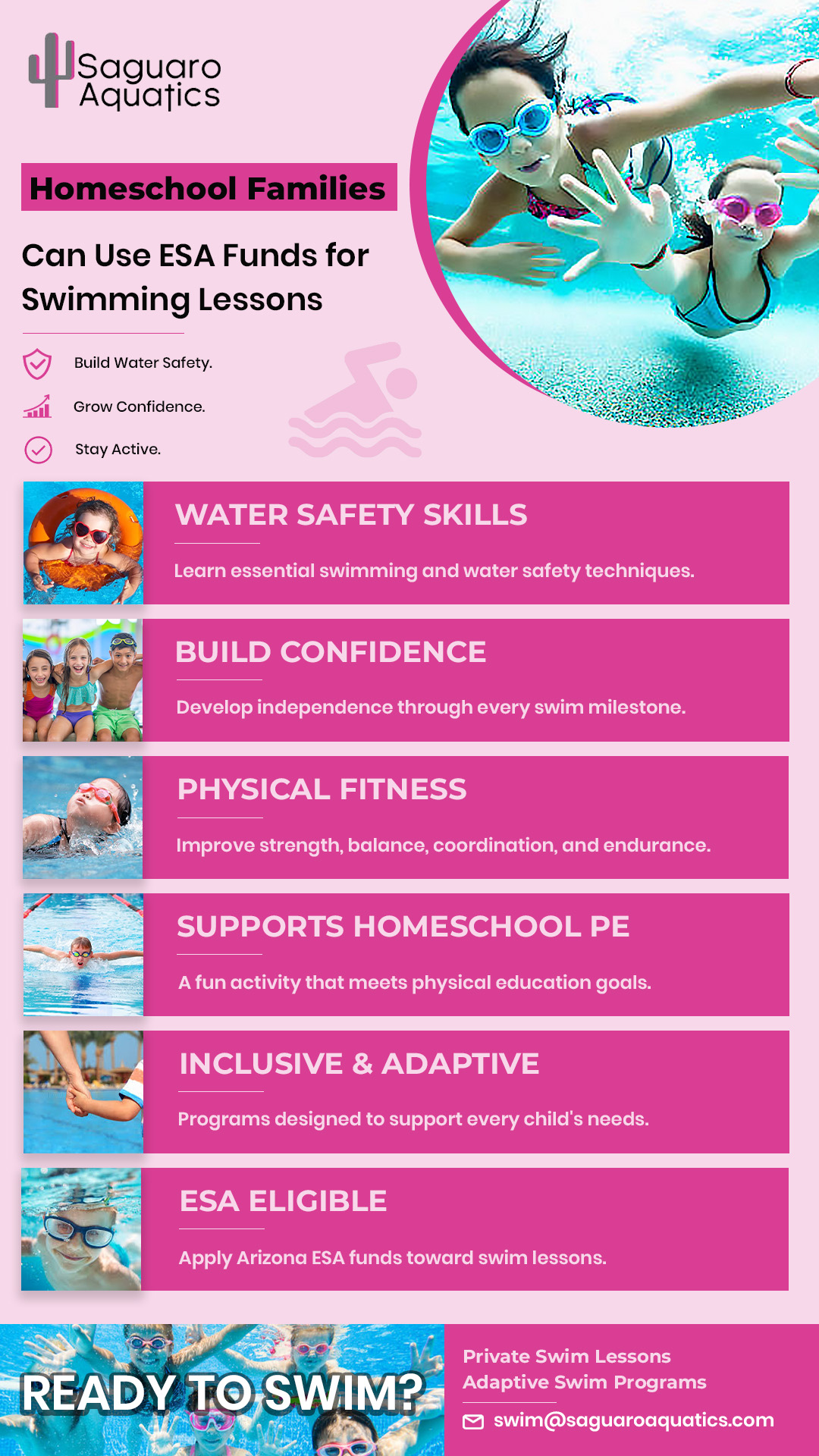 Homeschool Families Can Use ESA Funds for Swimming Lessons